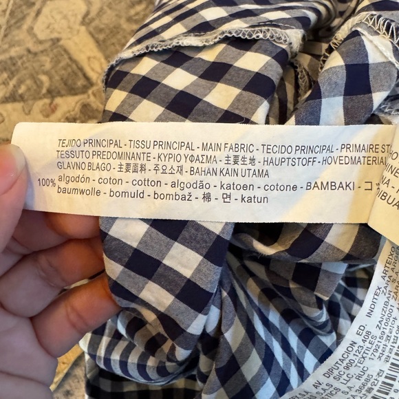 Zara Gingham Check, Cottage Core Blue & White Midi Maxi Skirt, Size Small - Picture 6 of 10